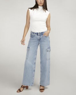 Suki Mid Rise Wide Leg Cargo Jeans