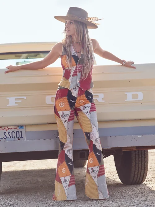 Wrangler x Lainey Wilson Printed Patchwork Bell Bottoms