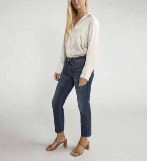 Suki Mid Rise Straight Crop Jeans